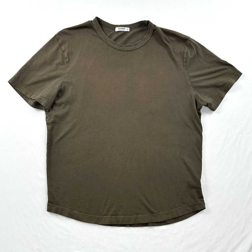 Buck Mason Short Sleeve T-Shirt Womens Medium Brown Olive Green Cotton